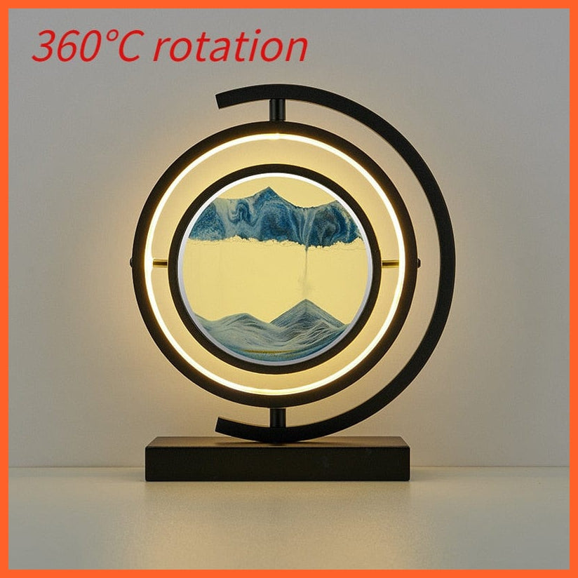 whatagift.com.au Black spin-Blue / Remote control Moving Sand Art 3D Deep Sea Sandscape | Quicksand Hourglass Night Light Home Decoration Accessories
