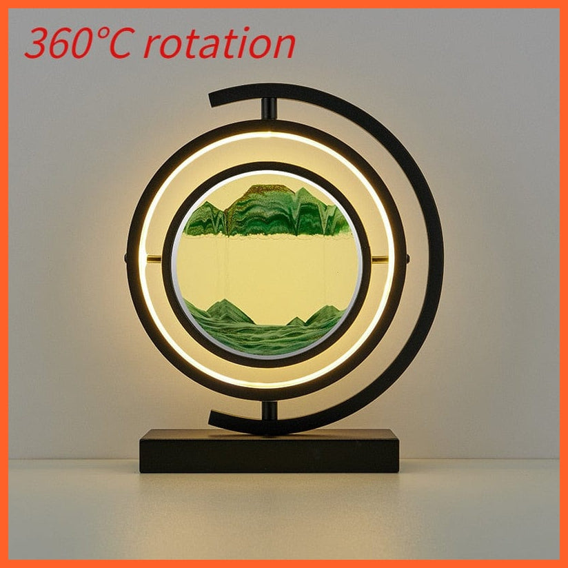 whatagift.com.au Black spin-Green / Remote control Moving Sand Art 3D Deep Sea Sandscape | Quicksand Hourglass Night Light Home Decoration Accessories