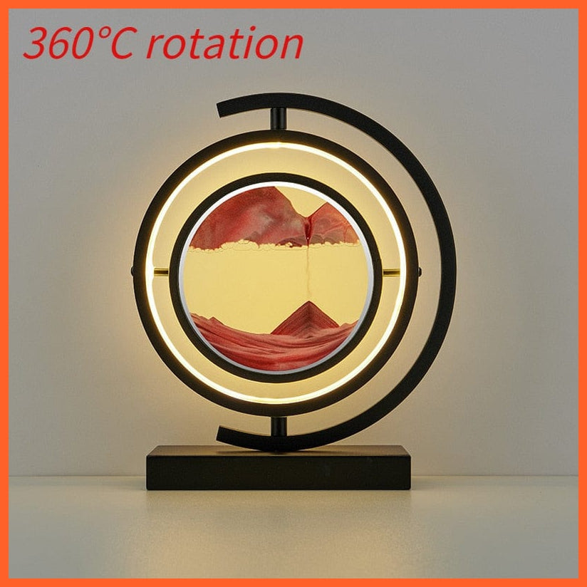 whatagift.com.au Black spin-Red / Remote control Moving Sand Art 3D Deep Sea Sandscape | Quicksand Hourglass Night Light Home Decoration Accessories