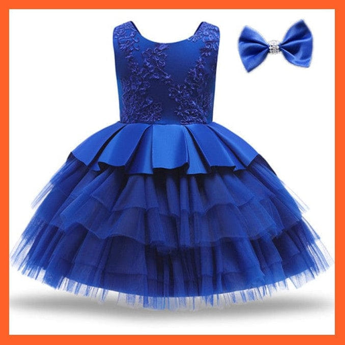 whatagift.com.au Blue 02 / 9M Baby Girls Red Birthday Long Sleeve Backless Dresses