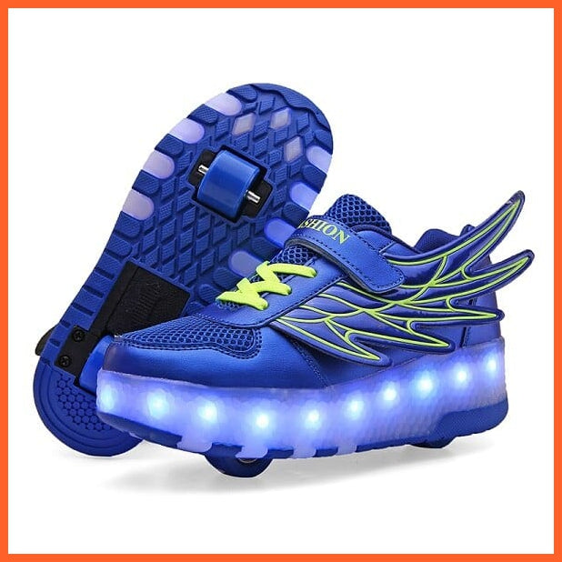 whatagift.com.au Blue / 1 Two Wheels USB Charging Luminous Sneakers | Roller Skate Shoes for Children