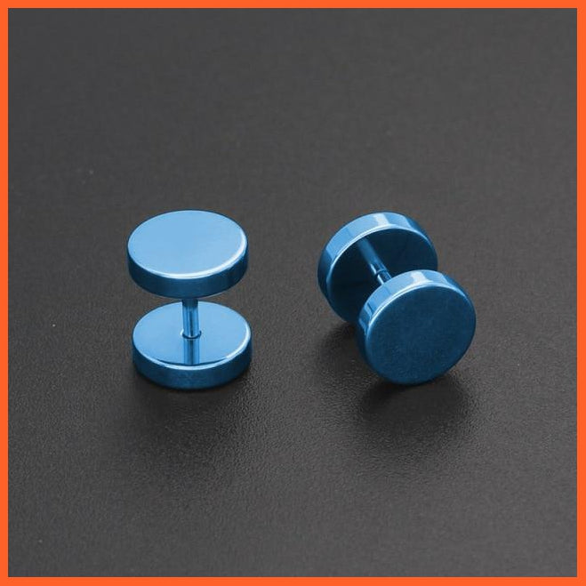 Round Stainless Steel Barbell Stud Earrings For Unisex | whatagift.com.au.