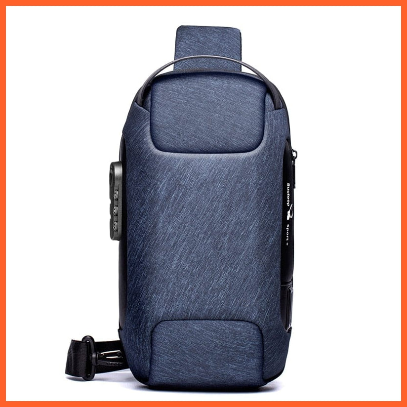 whatagift.com.au Blue / 16 x 11 x 33 cm / China Waterproof USB Oxford Crossbody Shoulder Bag