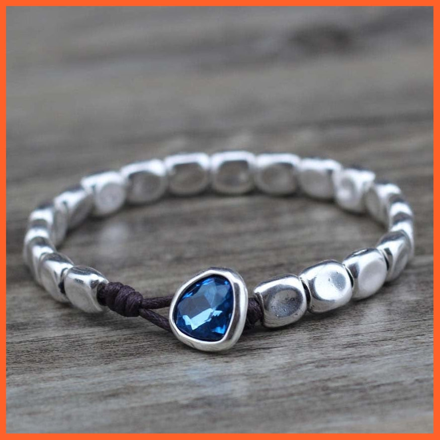 whatagift.com.au Blue / 20cm (1cm mistake) Designer Handmade DIY Wrap Rope Beads Pink Blue Crystal Bracelet For Women | Best Gift For Women On Valentine