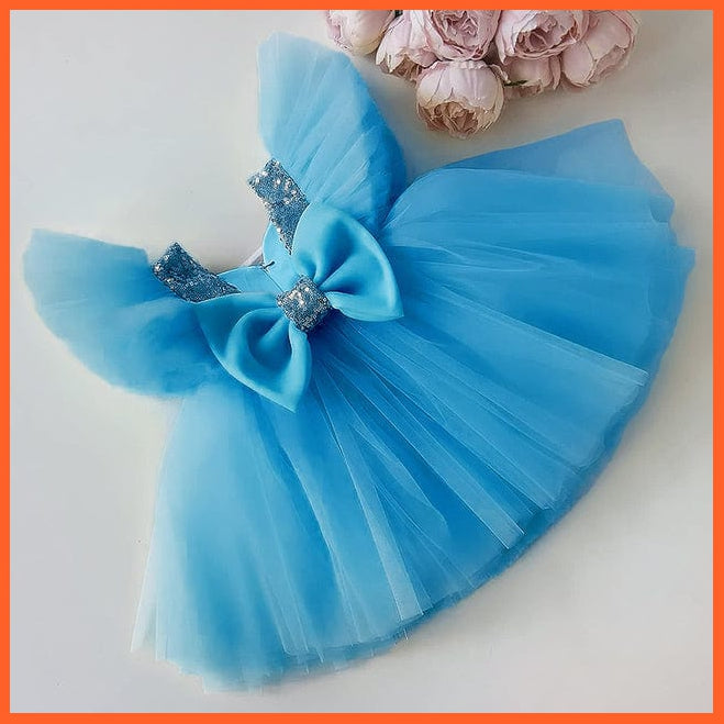 whatagift.com.au Blue / 7T Sequin Lace Dress Party Tutu Fluffy Gown for Girls