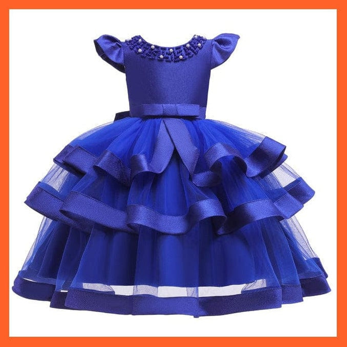 whatagift.com.au Blue / 80 Beading Layered Dress For Girls Dresses For Party And Wedding