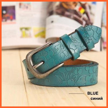 Genuine Leather Floral Carved Belts | whatagift.com.au.