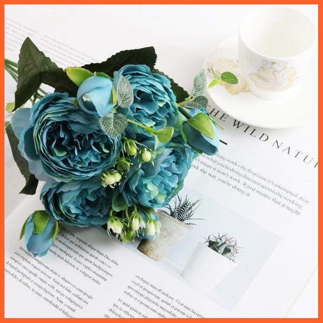 Artificial Silk Peony Flower Bouquet | whatagift.com.au.