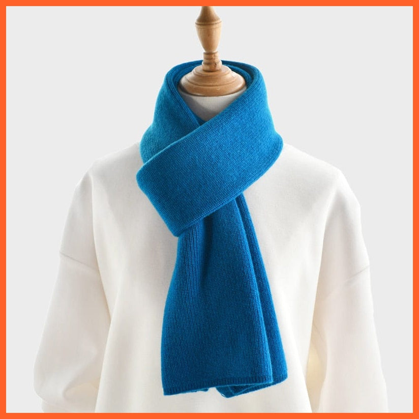 whatagift.com.au Blue / China / Adults 152CM Unisex luxury Cashmere Knitted Scarves  | Warm Thick Woolen Scarf