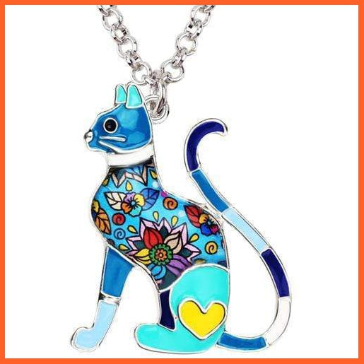 Elegant Floral Kitten Cat Necklace Pendant | Alloy  Floral Kitten Cat Necklace Pendant Collar Fashion Animal Jewellery For Women | whatagift.com.au.
