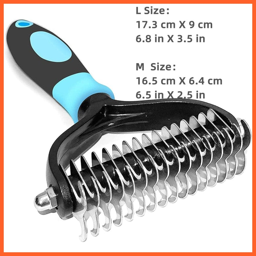 whatagift.com.au blue / M Professional De-shedding Double-Sided Brush for Cat Dog | Grooming Kit for Pets