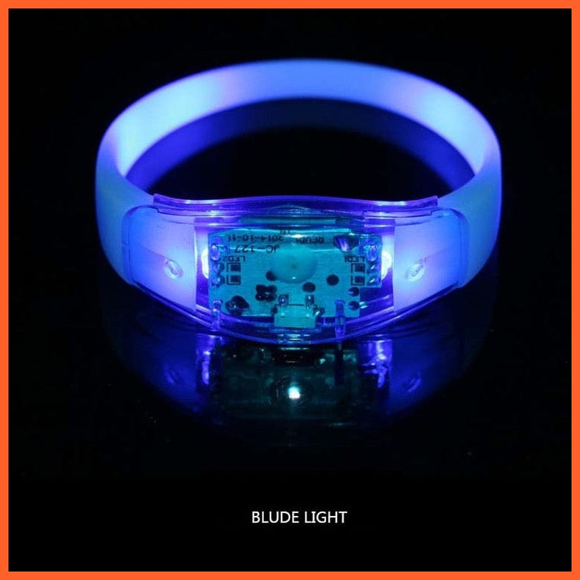 whatagift.com.au blue Silicone Sound Controlled LED Light Bracelet | Activated Glow Halloween Flash Wristband