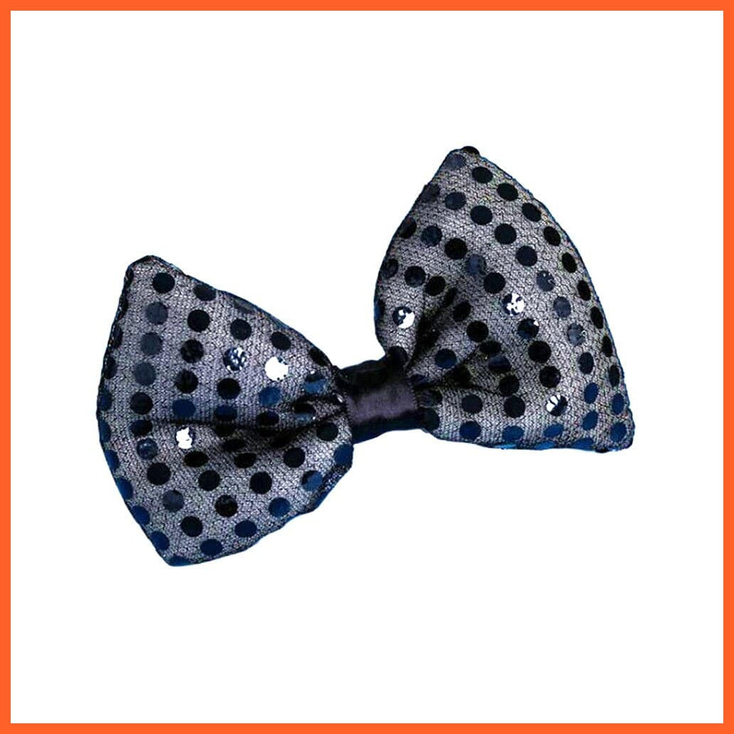 whatagift.com.au bow black 10pcs Blinking Light up Sequin Bow Tie Necktie For Party