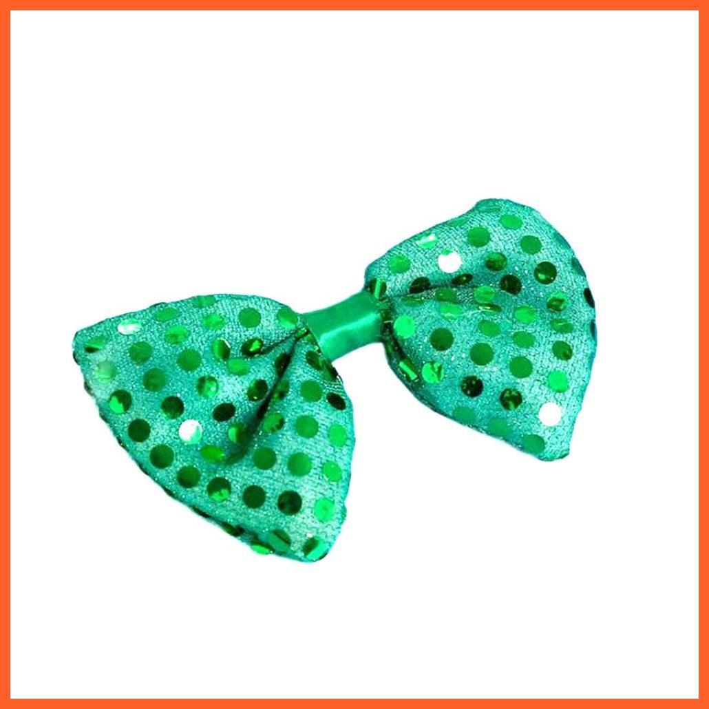 whatagift.com.au bow green 10pcs Blinking Light up Sequin Bow Tie Necktie For Party