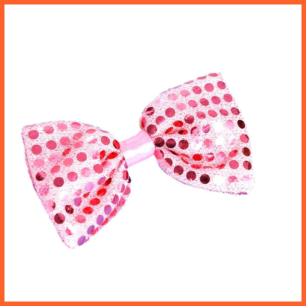 whatagift.com.au bow pink 10pcs Blinking Light up Sequin Bow Tie Necktie For Party