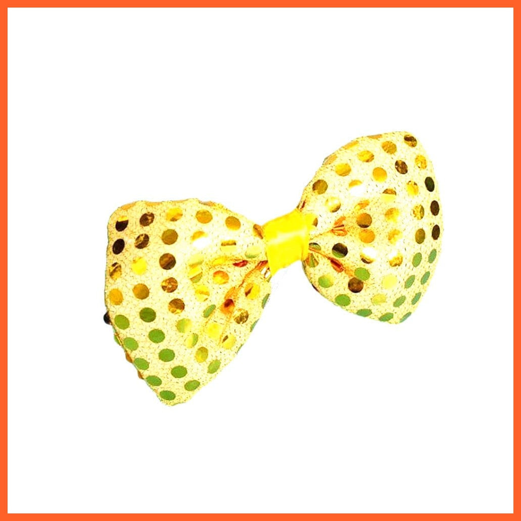 whatagift.com.au bow yellow 10pcs Blinking Light up Sequin Bow Tie Necktie For Party