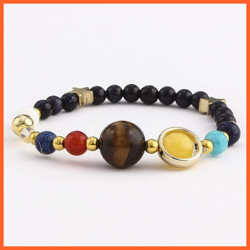 The Eight Planets Solar System Bracelet | Guardian Star Natural Stone Beads Bracelet | whatagift.com.au.