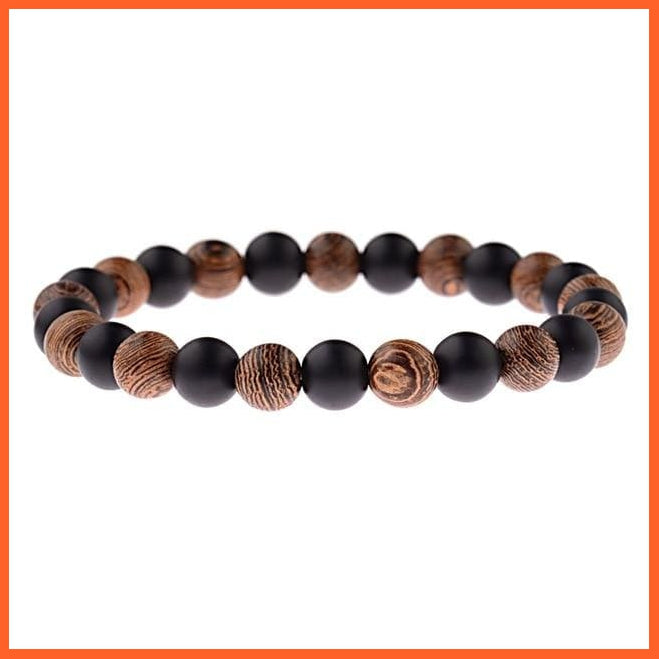 Natural Wood Beads Cross Bracelets Onyx Meditation Prayer Bracelet | whatagift.com.au.