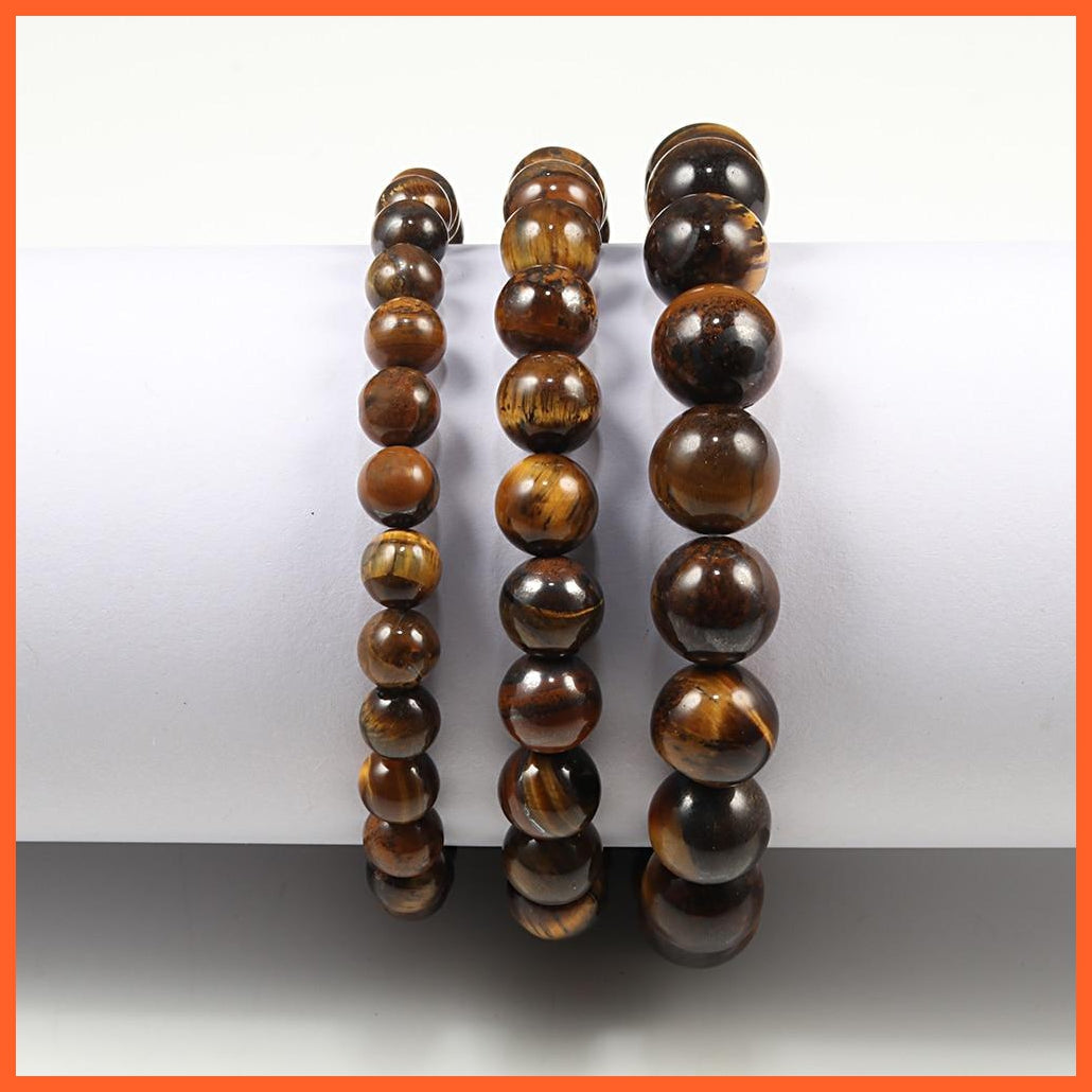 Natural Stone Beads Tiger Eye Bracelet Unisex Meditation | whatagift.com.au.