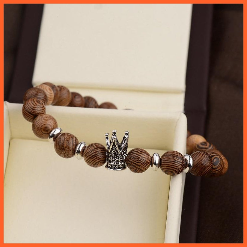 Natural Wood Beads Cross Bracelets Onyx Meditation Prayer Bracelet | whatagift.com.au.