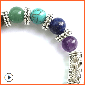 Mystic 7 Chakra Natural Stone Bracelet Reiki Healing | whatagift.com.au.