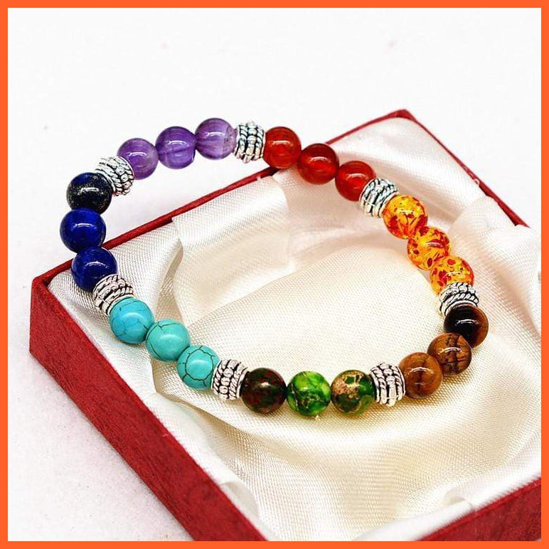 Reiki Healing 7 Chakra Stone Bracelet | whatagift.com.au.