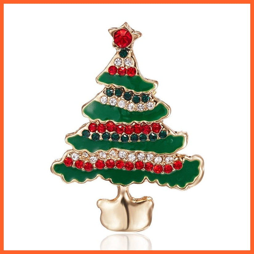 whatagift.com.au Brooch 2 Cute Christmas Brooch For Everyone | Snowman Santa Claus Tree Deer Bell Hat Rhinestone Enamel
