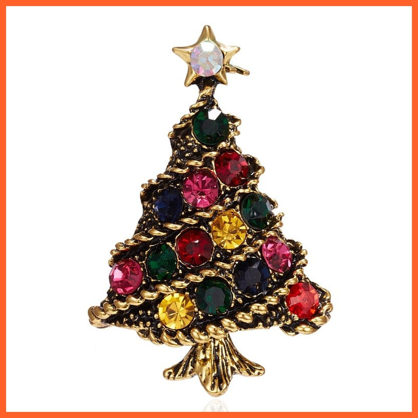 whatagift.com.au Brooch 4 Cute Christmas Brooch For Everyone | Snowman Santa Claus Tree Deer Bell Hat Rhinestone Enamel