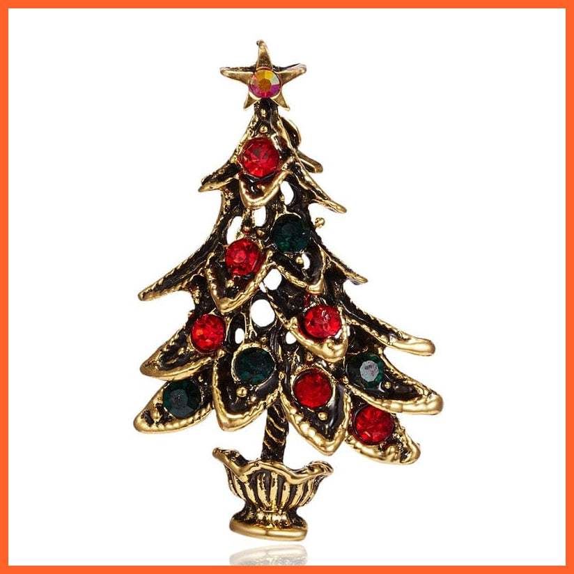 whatagift.com.au Brooch 5 Cute Christmas Brooch For Everyone | Snowman Santa Claus Tree Deer Bell Hat Rhinestone Enamel