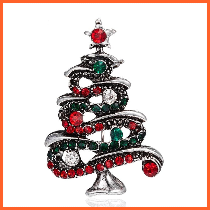 whatagift.com.au Brooch 6 Cute Christmas Brooch For Everyone | Snowman Santa Claus Tree Deer Bell Hat Rhinestone Enamel