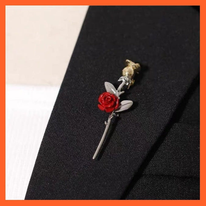 whatagift.com.au Brooches 15 Rhinestone Red Rose Flower Brooches | Elegant Tulip Flower Bowknot Lapel Pins