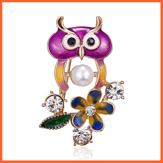 whatagift.com.au Brooches 3 Lovely Owl Brooches | Trendy Rhinestone Bird Casual Decoration Badge Pin