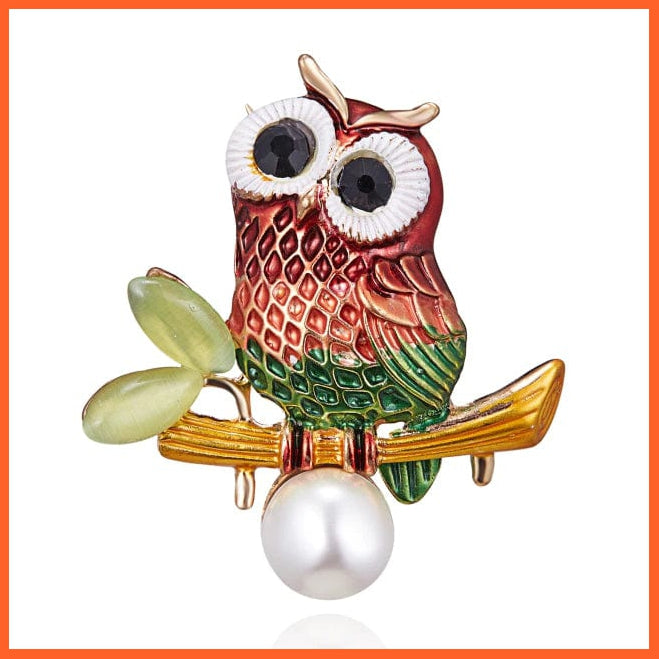 whatagift.com.au Brooches 4 Lovely Owl Brooches | Trendy Rhinestone Bird Casual Decoration Badge Pin