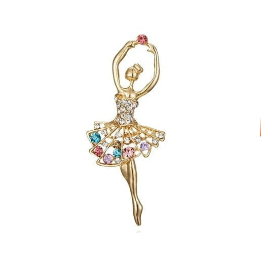 whatagift.com.au Brooches ballet Girl Gymnastics Girl Flower Dancer Crystal Brooches | Cute Pin Corsage Jewellery
