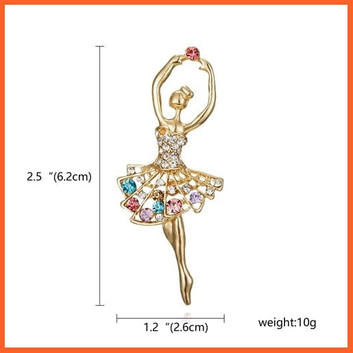 whatagift.com.au Brooches ballet Girl Gymnastics Girl Flower Dancer Crystal Brooches | Cute Pin Corsage Jewellery