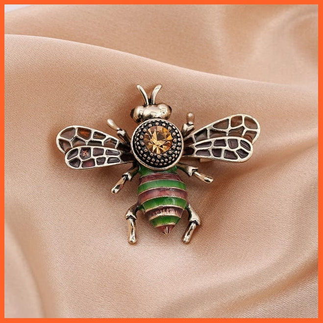 whatagift.com.au Brooches Bee 03 Cute Rhinestone Bee Brooch Women  Accessories | Insect Pearl Corsage Brooches