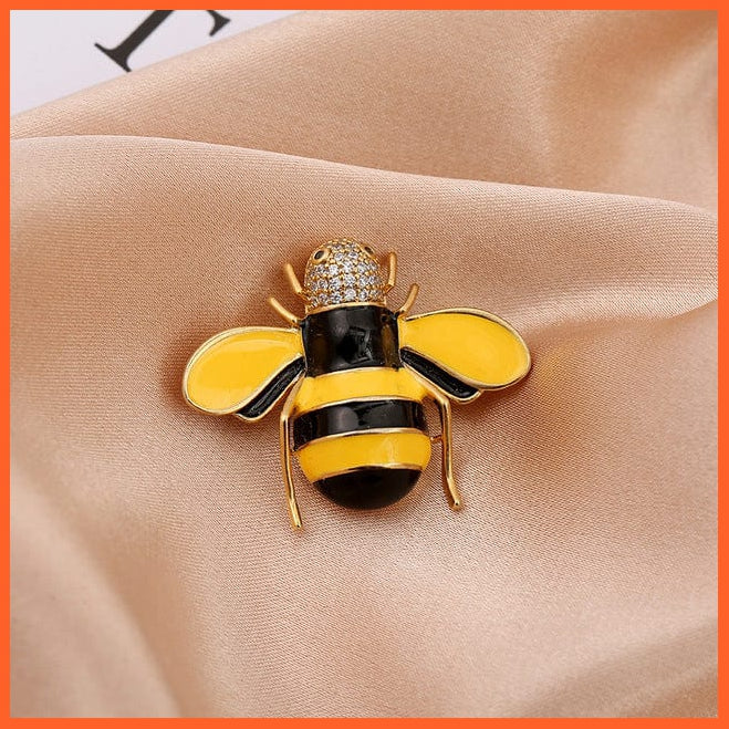 whatagift.com.au Brooches Bee 05 Cute Rhinestone Bee Brooch Women  Accessories | Insect Pearl Corsage Brooches