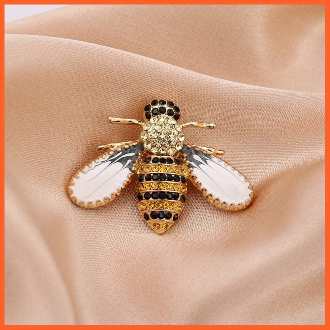 whatagift.com.au Brooches Bee 07 Cute Rhinestone Bee Brooch Women  Accessories | Insect Pearl Corsage Brooches