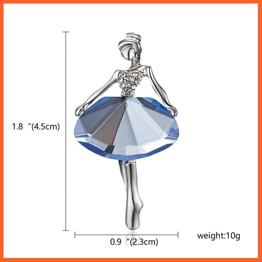 whatagift.com.au Brooches Blue skirt Gymnastics Girl Flower Dancer Crystal Brooches | Cute Pin Corsage Jewellery
