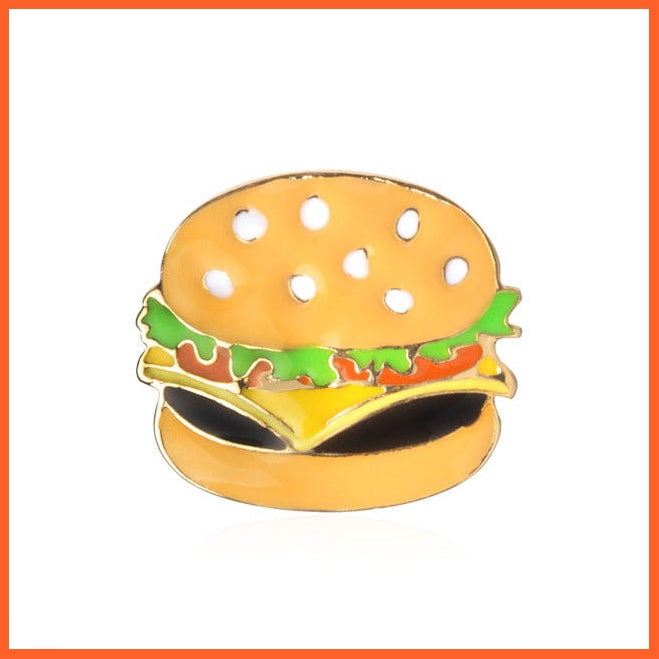 whatagift.com.au Brooches Burger Fashion Rainbow Enamel Lapel Cartoon Pins | Fruits Food Mix Brooch Badges