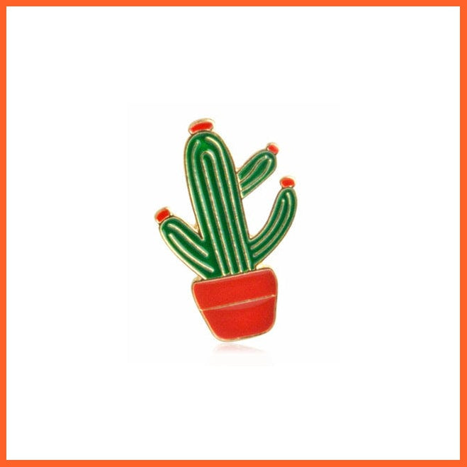 whatagift.com.au Brooches Cactus Fashion Rainbow Enamel Lapel Cartoon Pins | Fruits Food Mix Brooch Badges