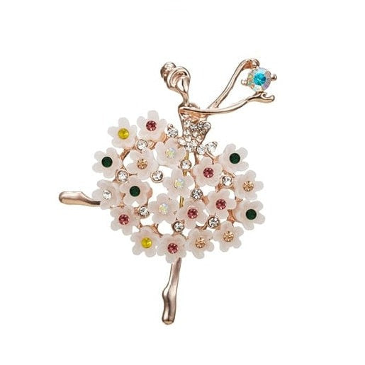 whatagift.com.au Brooches Colorful Flower Gymnastics Girl Flower Dancer Crystal Brooches | Cute Pin Corsage Jewellery