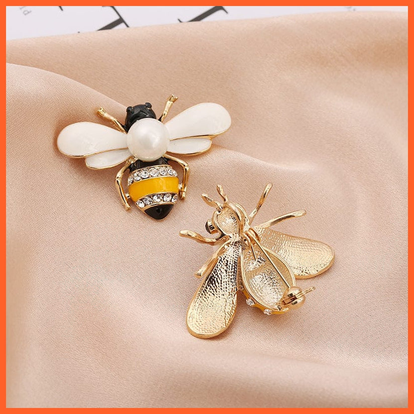 whatagift.com.au Brooches Cute Rhinestone Bee Brooch Women  Accessories | Insect Pearl Corsage Brooches