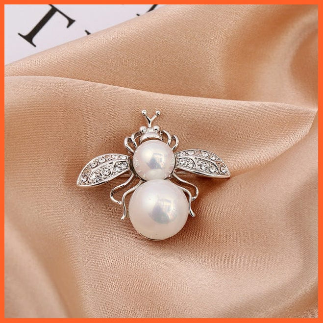 whatagift.com.au Brooches Cute Rhinestone Bee Brooch Women  Accessories | Insect Pearl Corsage Brooches