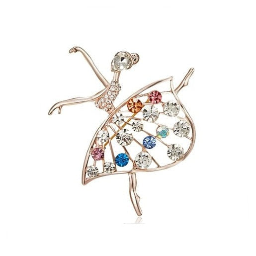 whatagift.com.au Brooches Dancer Gymnastics Girl Flower Dancer Crystal Brooches | Cute Pin Corsage Jewellery