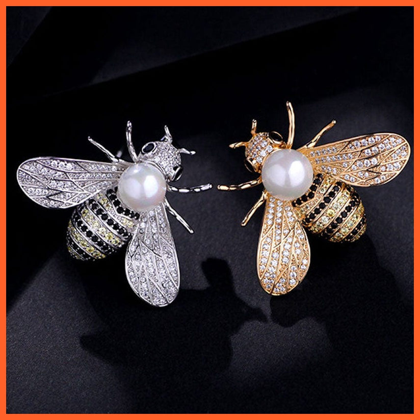 whatagift.com.au Brooches Delicate Little Bee Crystal Rhinestone Pin Brooch Jewellery Gifts
