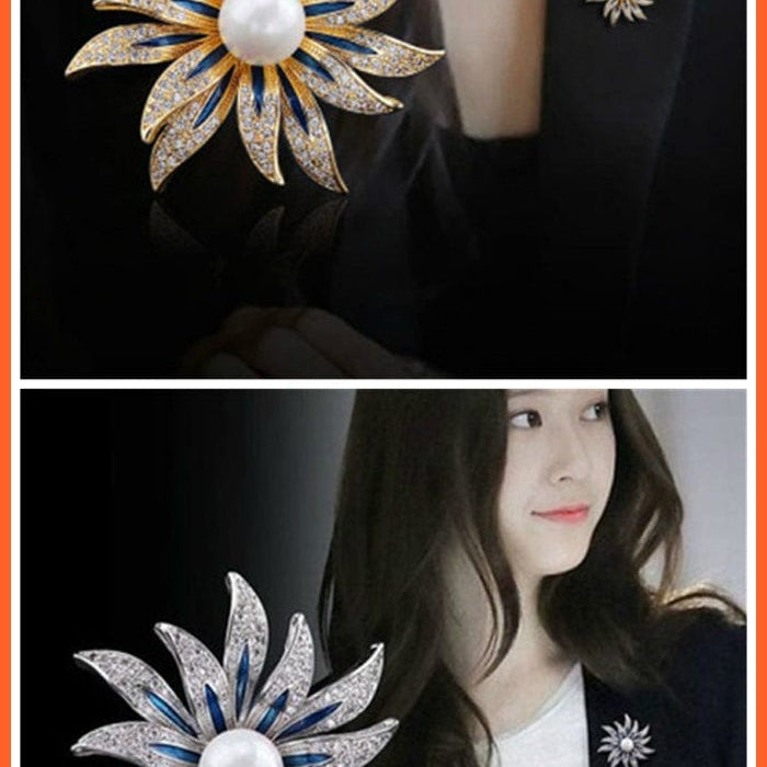 whatagift.com.au Brooches Fashion Crystal Elegant Lapel Pin Rhinestone Brooches Corsage Jewellery