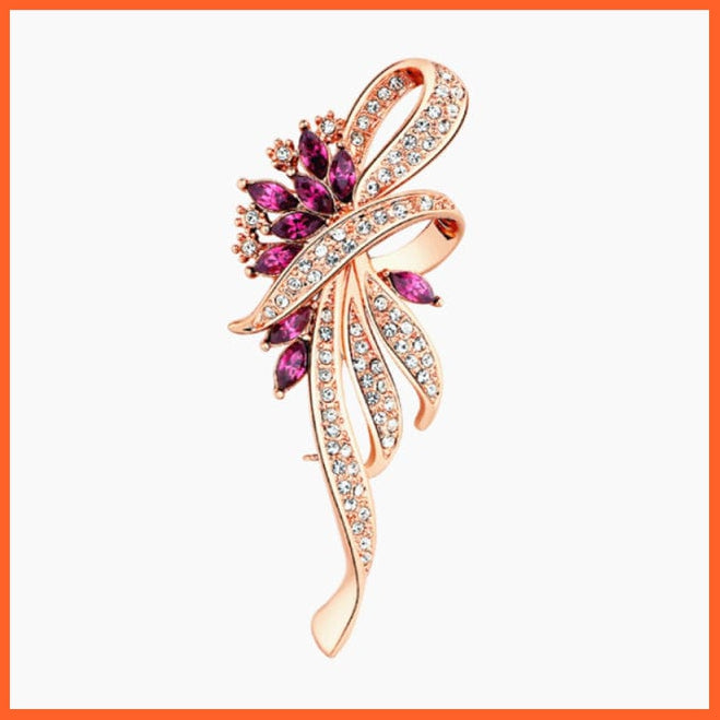 whatagift.com.au Brooches Gold Purple / China Fashion Crystal Elegant Lapel Pin Rhinestone Brooches Corsage Jewellery