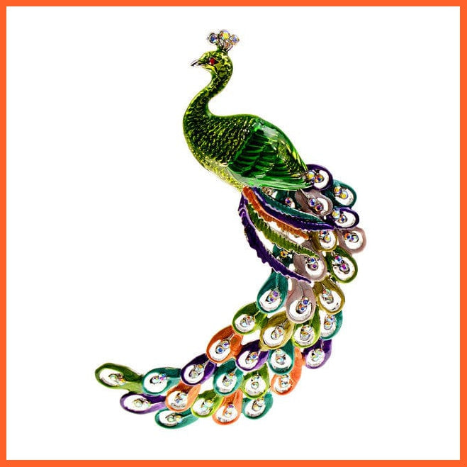 whatagift.com.au Brooches green Large Peacock Brooches for Women | Jacket Coat Rhinestone Bird Enamel Pins