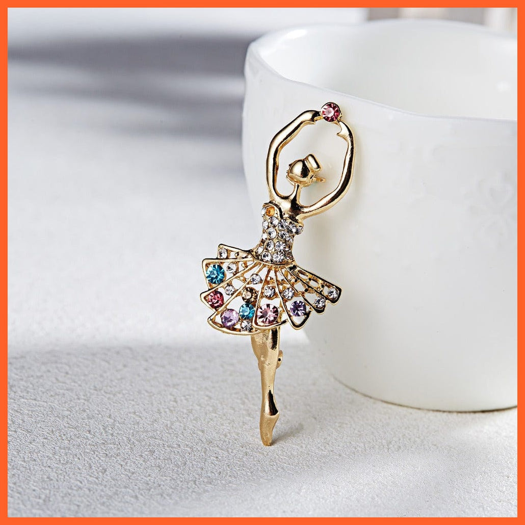 whatagift.com.au Brooches Gymnastics Girl Flower Dancer Crystal Brooches | Cute Pin Corsage Jewellery